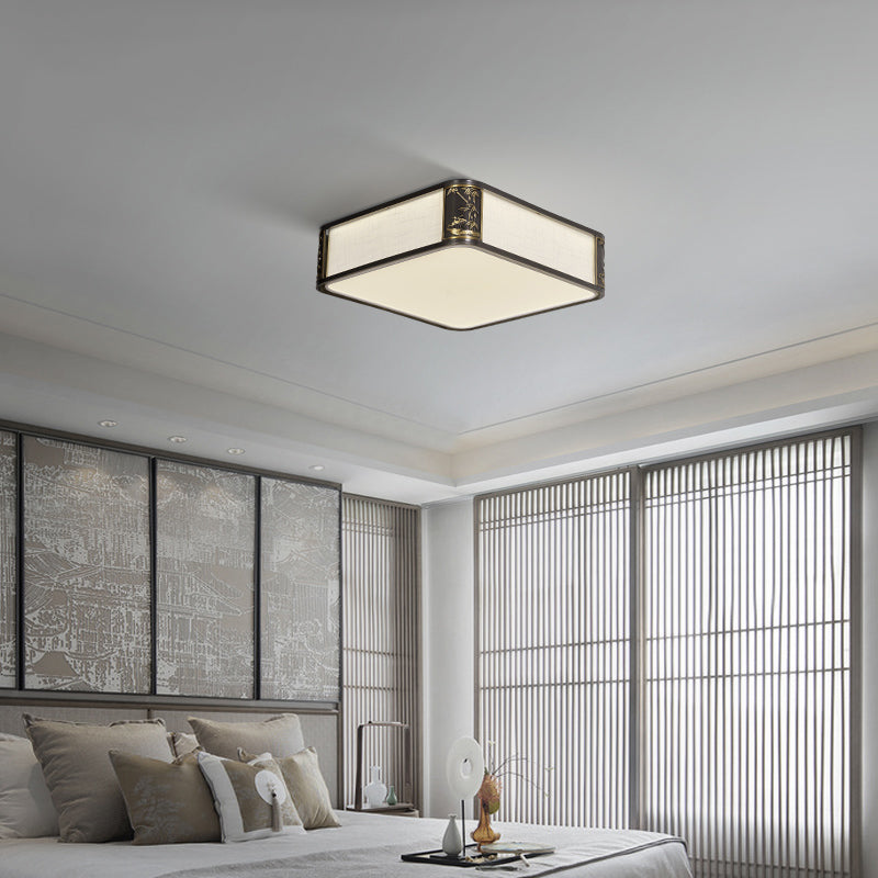 Metal Minimalism 1-Light Flush Mount Lamp Squared Flush Ceiling Light for Bedroom