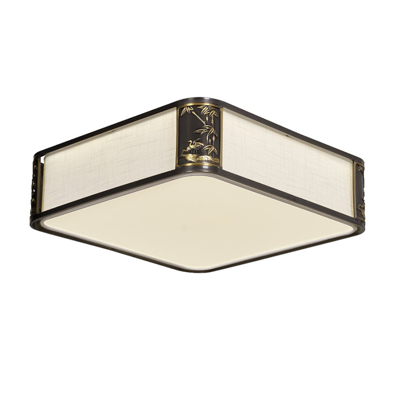 Metal Minimalism 1-Light Flush Mount Lamp Squared Flush Ceiling Light for Bedroom