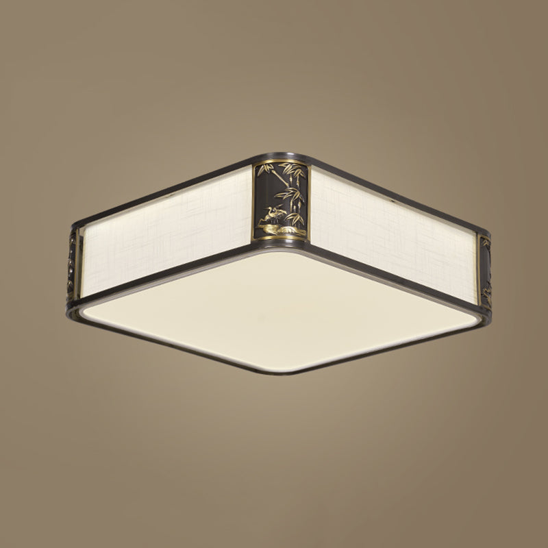 Metal Minimalism 1-Light Flush Mount Lamp Squared Flush Ceiling Light for Bedroom