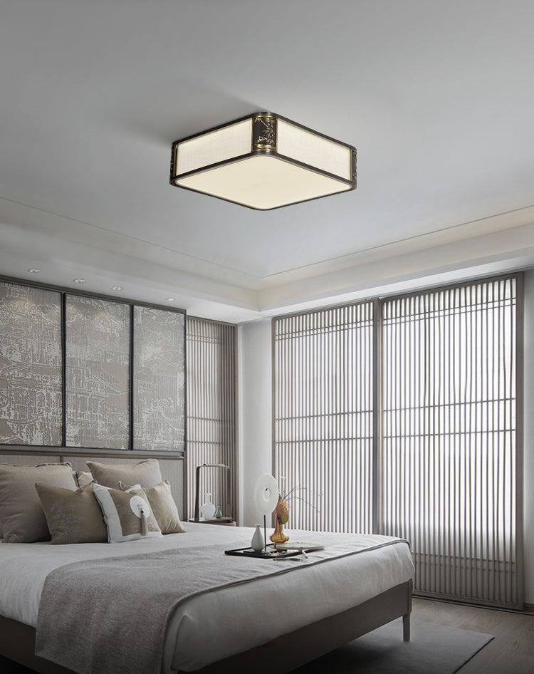 Metal Minimalism 1-Light Flush Mount Lamp Squared Flush Ceiling Light for Bedroom