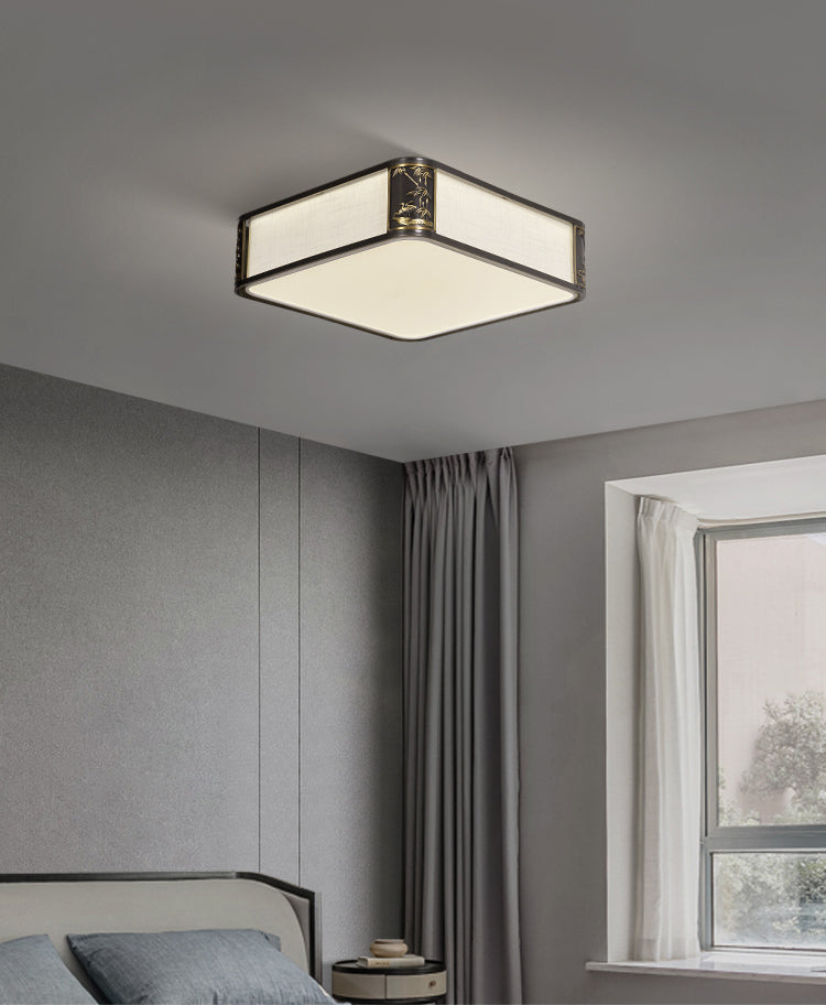 Metal Minimalism 1-Light Flush Mount Lamp Squared Flush Ceiling Light for Bedroom