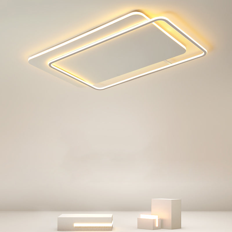 Modern LED Metal Flush Light White Flush Mount Ceiling Light for Living Room