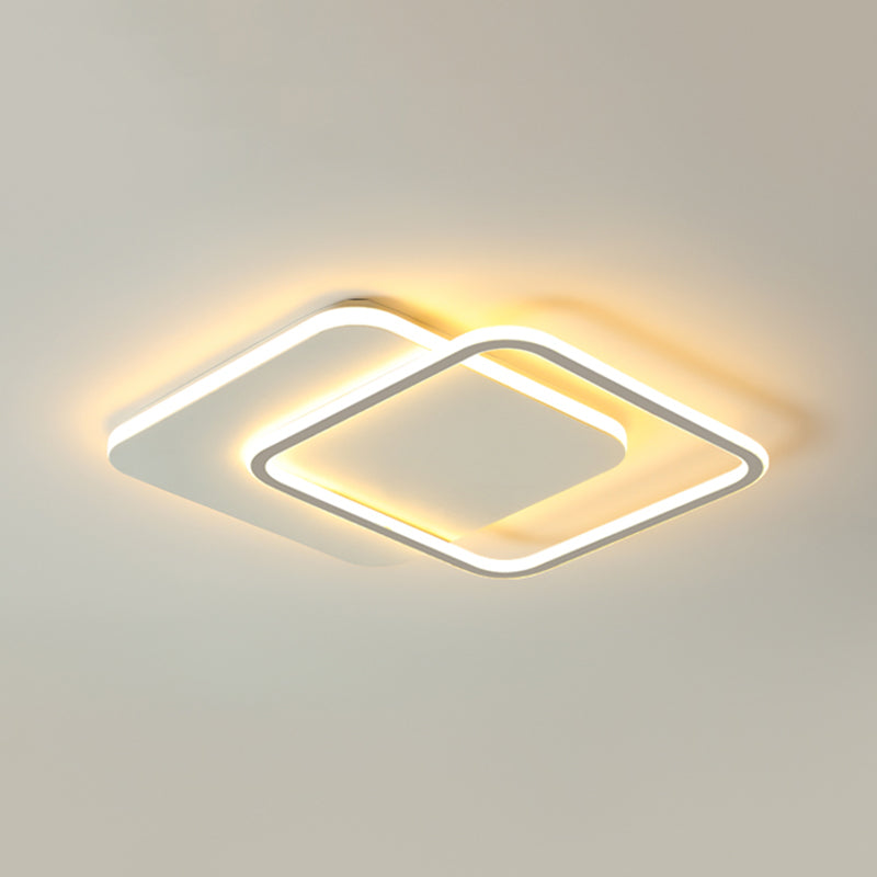 Modern LED Metal Flush Light White Flush Mount Ceiling Light for Living Room