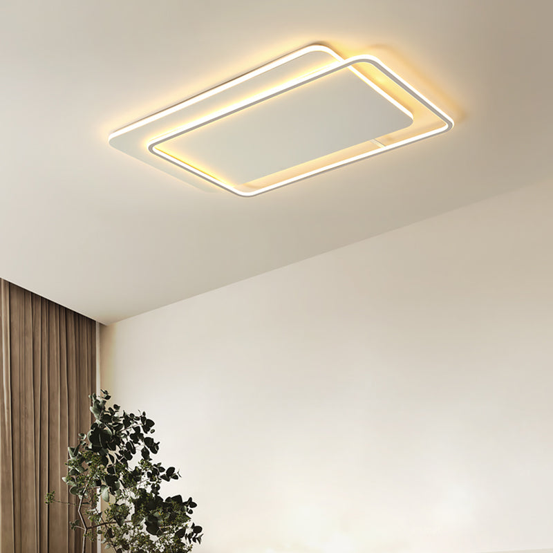 Modern LED Metal Flush Light White Flush Mount Ceiling Light for Living Room