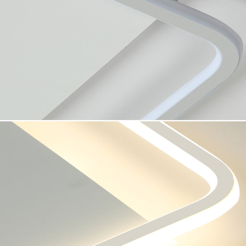 Modern LED Metal Flush Light White Flush Mount Ceiling Light for Living Room