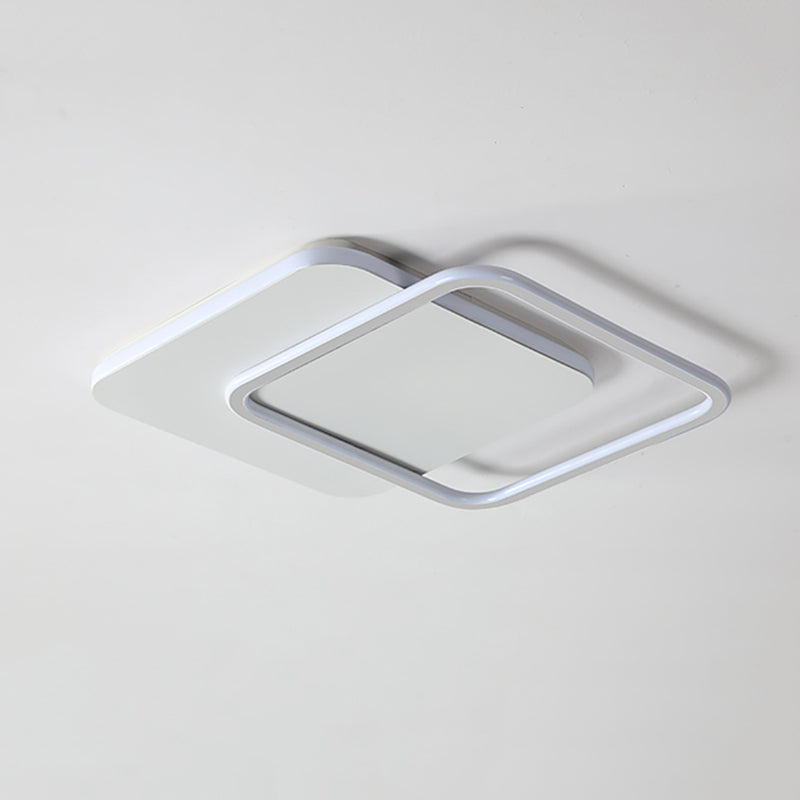 Modern LED Metal Flush Light White Flush Mount Ceiling Light for Living Room