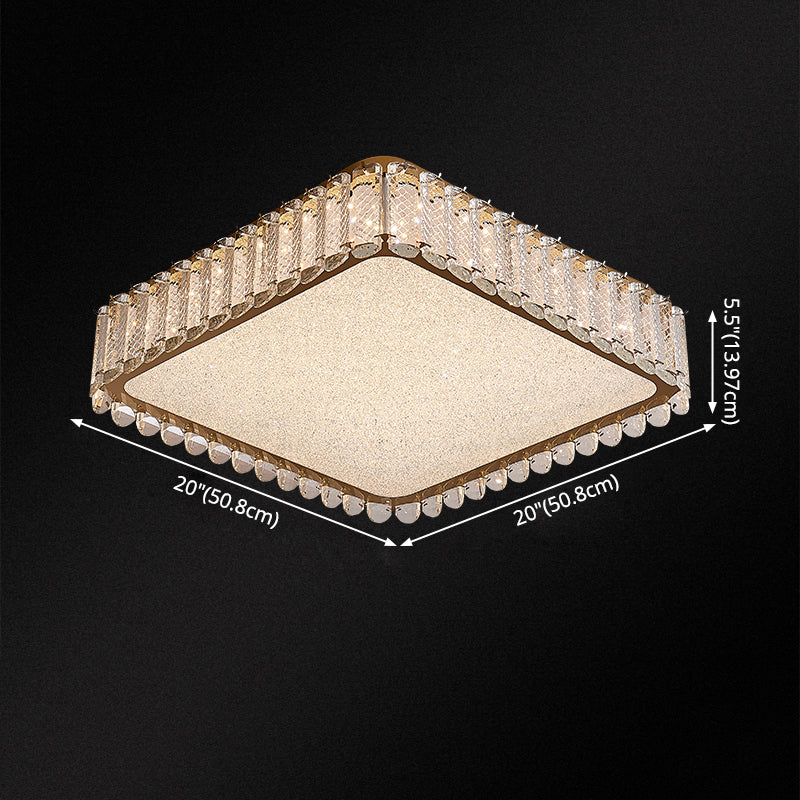 Gold Crystal Flush Mount Postmodern Circle Ceiling Light Fixture for Bedroom