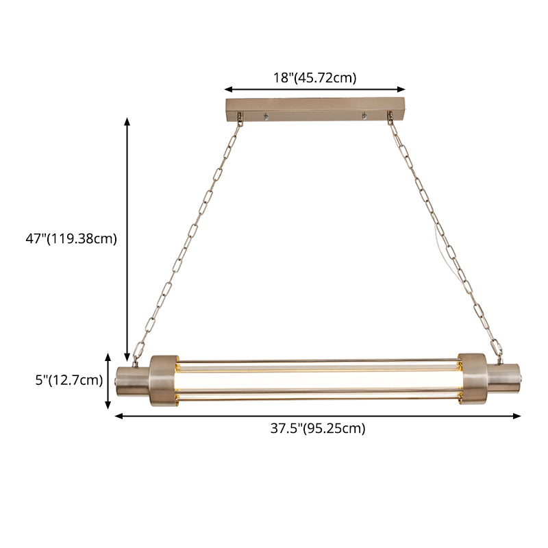 Luci a sospensione di pendente lineare Luci dell'isola Cenda contemporanea per l'isola della cucina