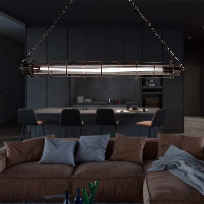 Isola da cucina industriale illuminazione lineare illuminazione isola lampade