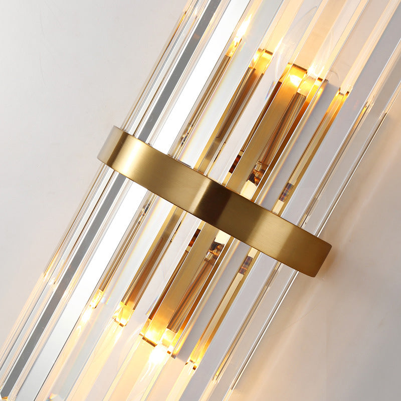 Luce murale cilindrica cristallina nella moderna lampada da parete a 2 luci di elettroplate in stile creativo