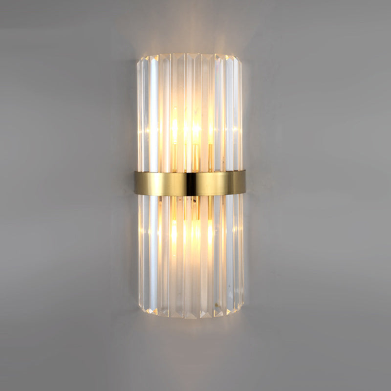 Luce murale cilindrica cristallina nella moderna lampada da parete a 2 luci di elettroplate in stile creativo