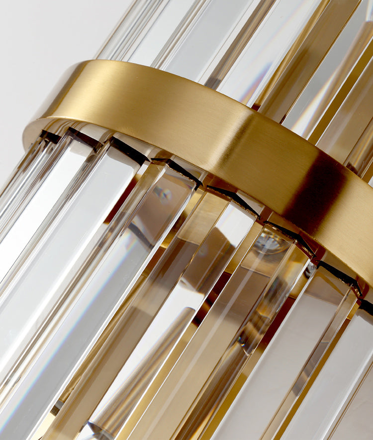 Luce murale cilindrica cristallina nella moderna lampada da parete a 2 luci di elettroplate in stile creativo