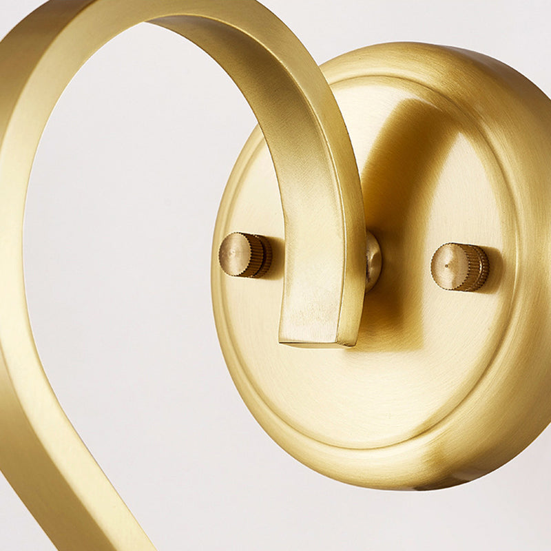 Lámpara de pared cilíndrica de cristal en moderna luz de pared simple de cobre de lujo para espacios interiores