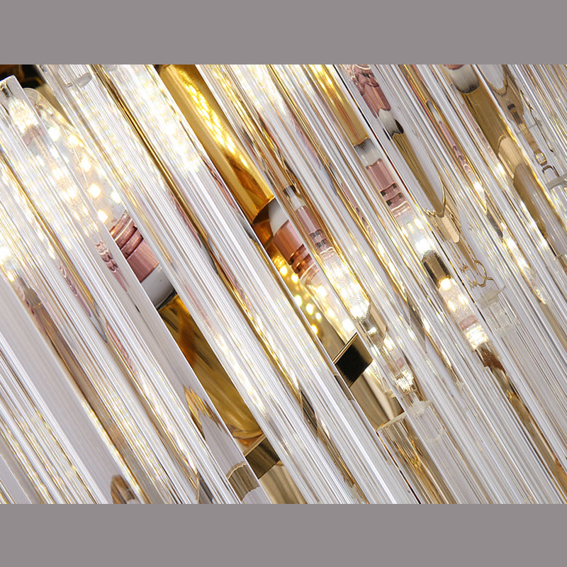 Goldene Staggerwandlampe im modernen künstlerischen Stil Elektroplat Eisenwandlicht mit Kristallschatten