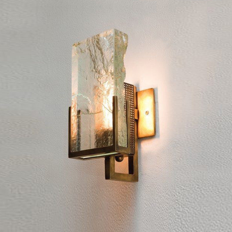 Crystal Brass Wall Lamp in Modern Luxury Style Electroplate Iron Wall Sconce for Interior Spaces
