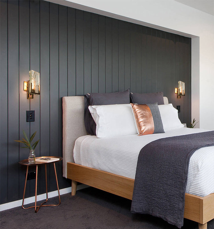 Crystal Brass Wall Lamp in Modern Luxury Style Electroplate Iron Wall Sconce for Interior Spaces