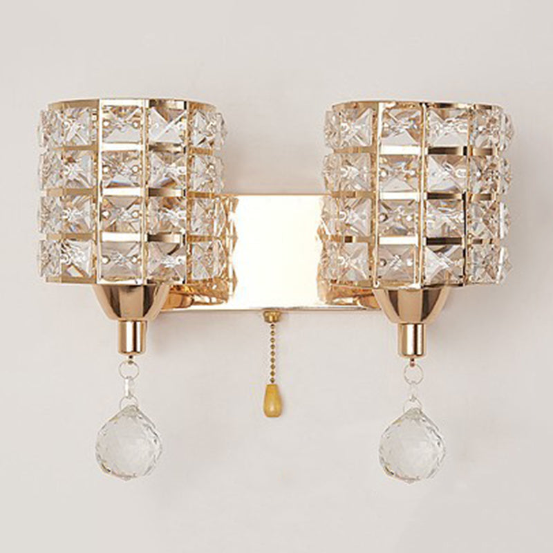 Lampada da parete interna di lusso moderno in metallo in metallo lampada parete con tonalità cristallina