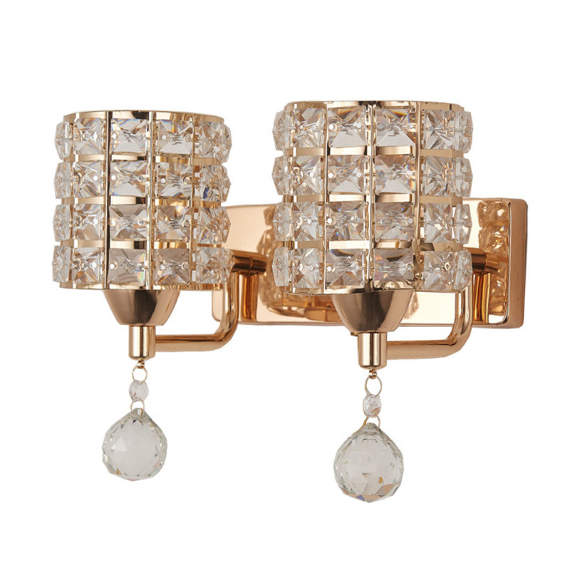 Lampada da parete interna di lusso moderno in metallo in metallo lampada parete con tonalità cristallina