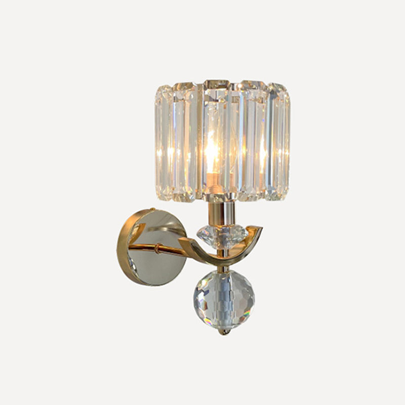 Crystal Gold Wall Lamp in Modern Luxury Style Electroplate Metal Wall Light for Interior Spaces