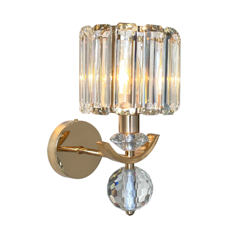Crystal Gold Wall Lamp in Modern Luxury Style Electroplate Metal Wall Light for Interior Spaces