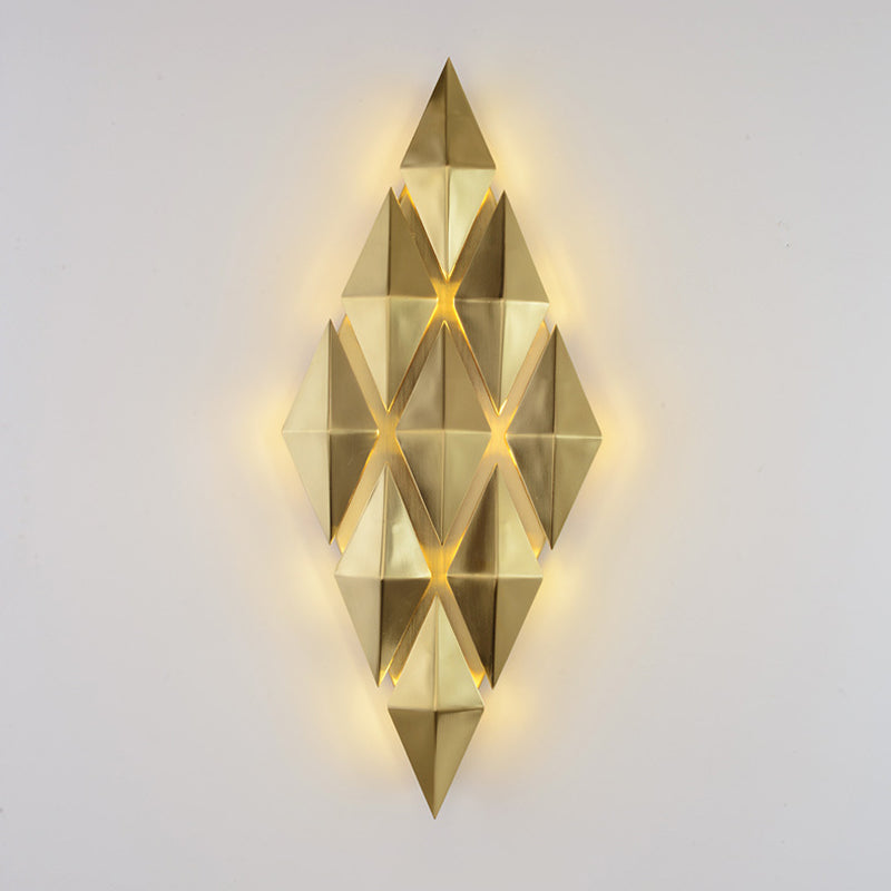 Gold Rhombische Wandleuchten in moderner Luxusstil -Elektroplatte Metallwandlampe
