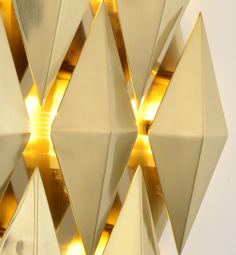 Gold Rhombische Wandleuchten in moderner Luxusstil -Elektroplatte Metallwandlampe