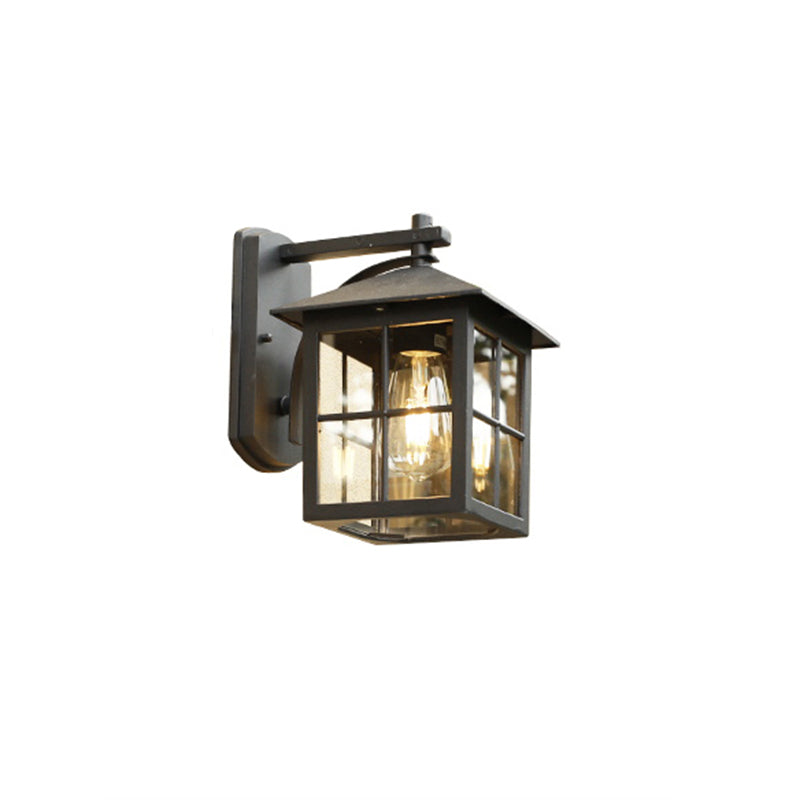 Geometrische klare Glas Wandleuchte Schatten Industrielles 1-Licht-Wandmontage Licht für den Außenbereich