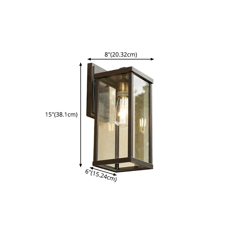 Geometrische klare Glas Wandleuchte Schatten Industrielles 1-Licht-Wandmontage Licht für den Außenbereich