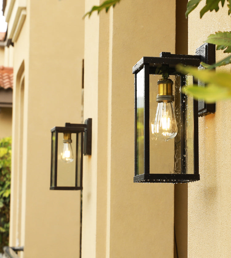 Geometrische klare Glas Wandleuchte Schatten Industrielles 1-Licht-Wandmontage Licht für den Außenbereich