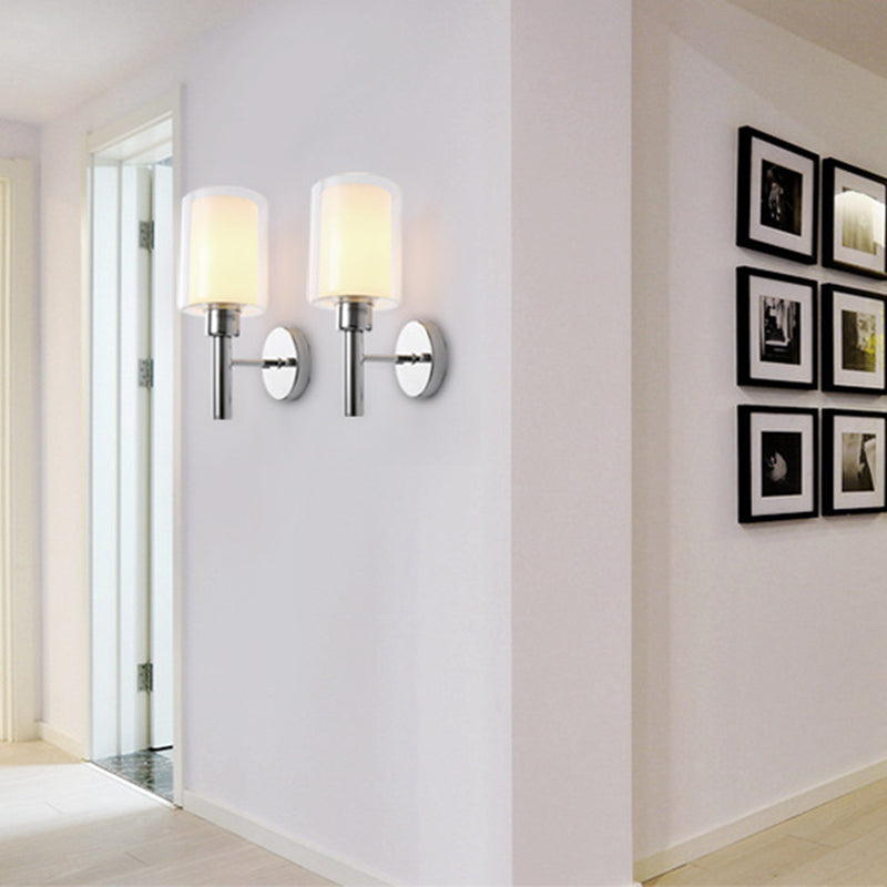 Lampada da parete in vetro di latte a 1 luce SCONCE INDUSTRIALE MONTRO MOLTO MOLTO LUCE PER CAMERA DA LETTA