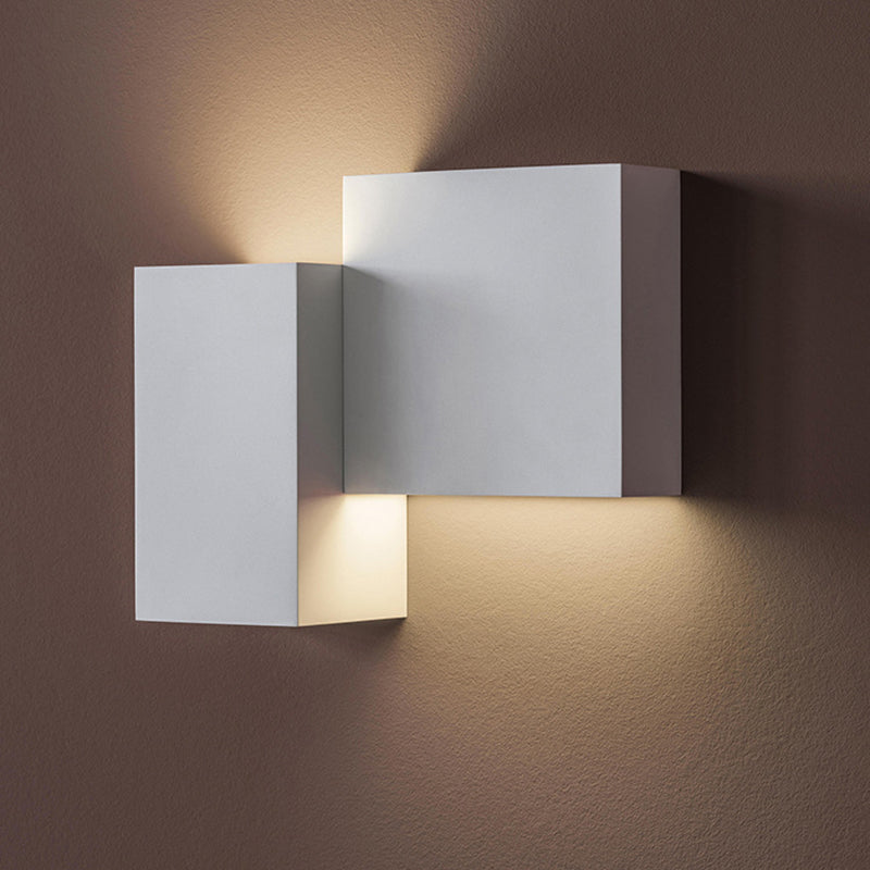 1-Light Wall Light Lamp Sconce Modern Style Geometric Aluminum Wall Mounted Lighting in Black