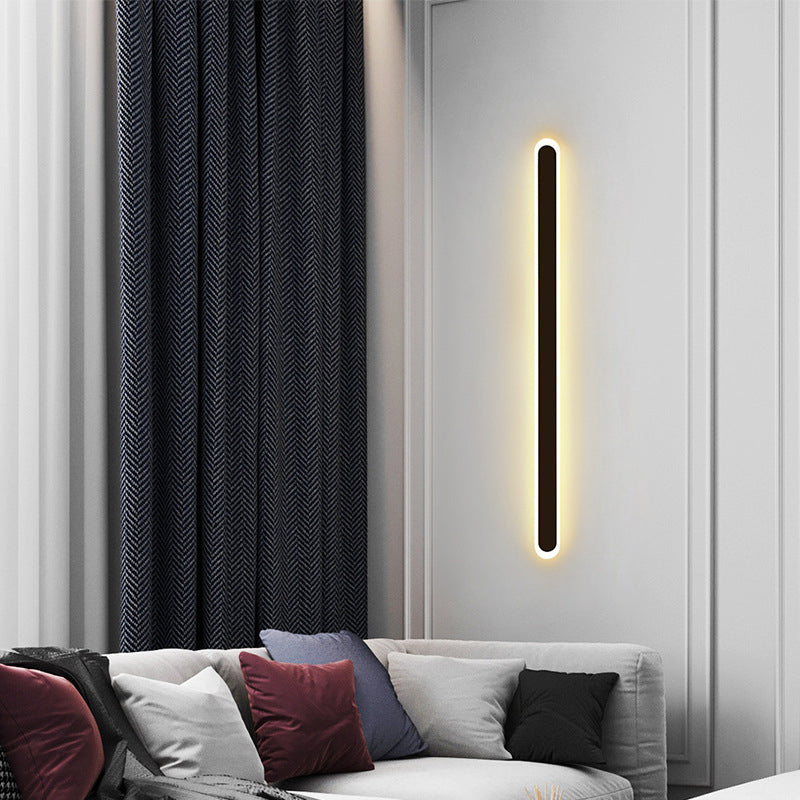 1-licht lineaire schaduwmuur SCONCE Moderne eenvoudige stijl wandverlichting in zwart