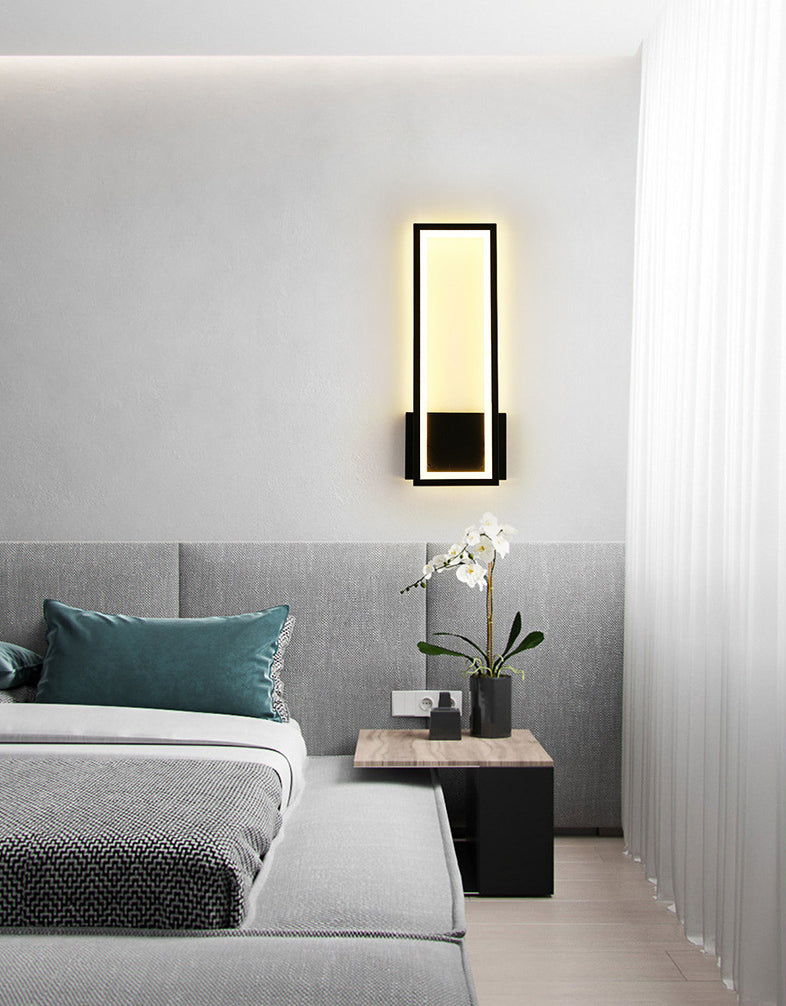1-licht lineaire schaduwmuur SCONCE Moderne eenvoudige stijl wandverlichting in zwart