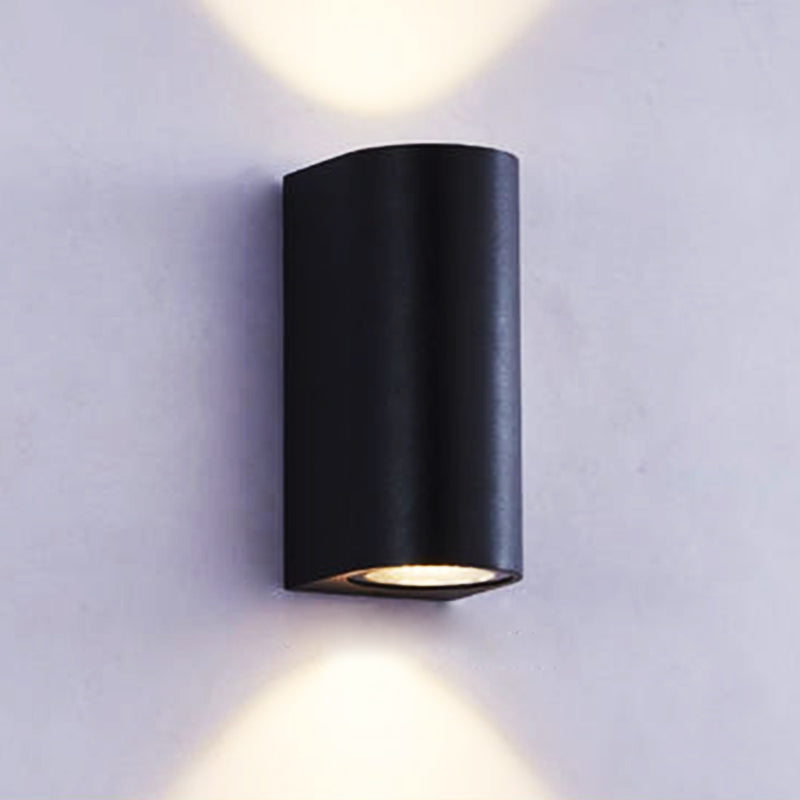 Black Geometric Wall Sconce Fixture Light Modern Style 2-Lights Aluminum Sconce Lamp for Outdoor