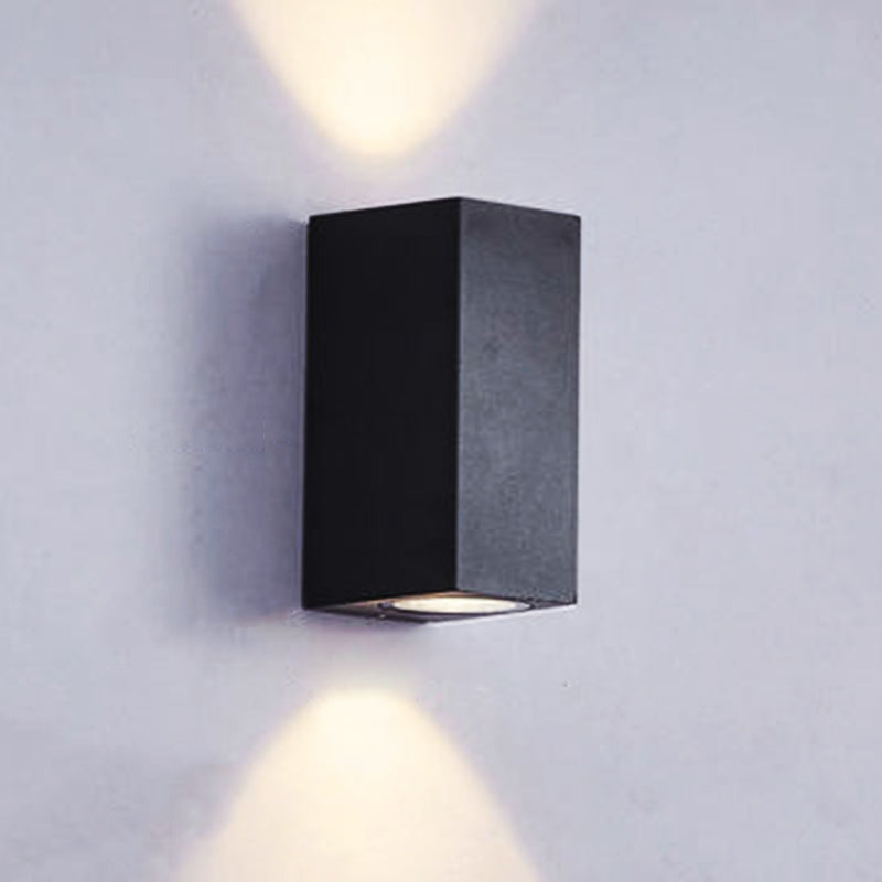Black Geometric Wall Sconce Fixture Light Modern Style 2-Lights Aluminum Sconce Lamp for Outdoor