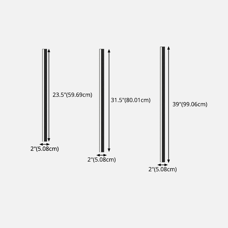 1-Light Linear Wall Sconce Modern Simple Style Metal Wall Lighting in Black