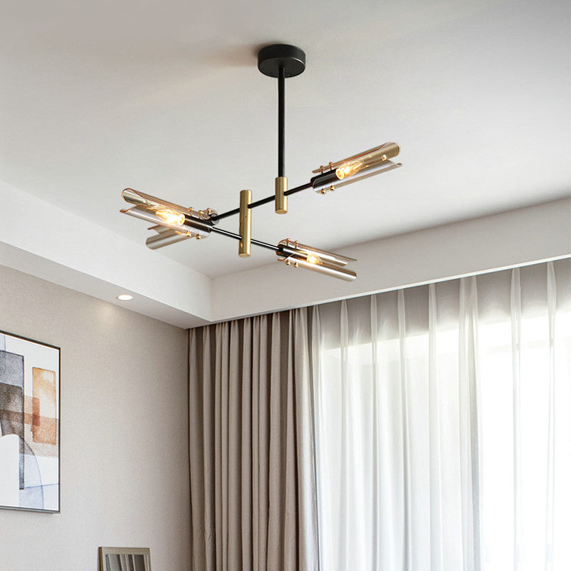 Contemporary Gold Black Iron Hanging Chandelier Ceiling Hanging Light Fixture