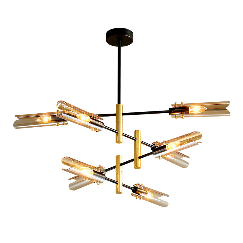 Contemporary Gold Black Iron Hanging Chandelier Ceiling Hanging Light Fixture