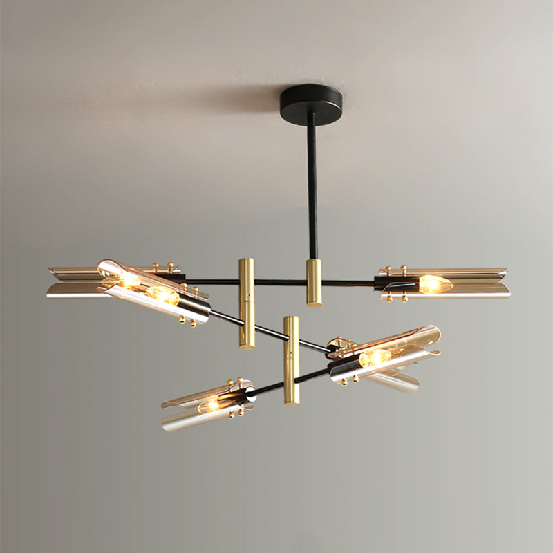 Contemporary Gold Black Iron Hanging Chandelier Ceiling Hanging Light Fixture