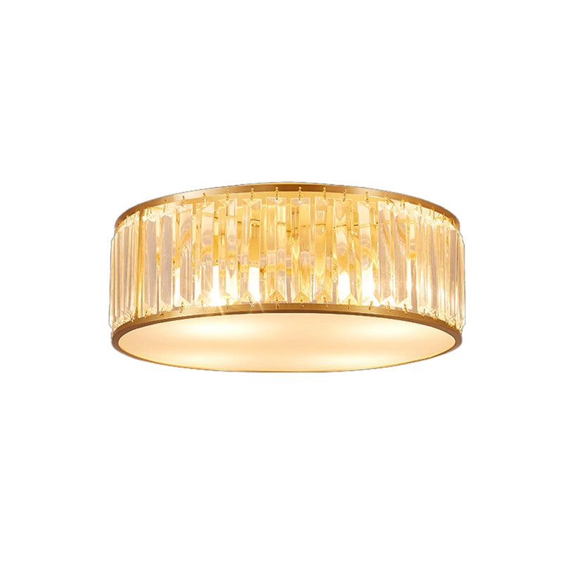 Plafonnier géométrique en laiton de style rétro colonial, plafonnier d'intérieur en cuivre avec abat-jour en cristal