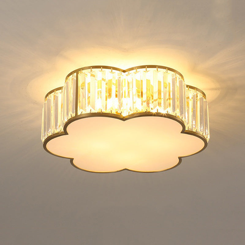 Plafonnier géométrique en laiton de style rétro colonial, plafonnier d'intérieur en cuivre avec abat-jour en cristal