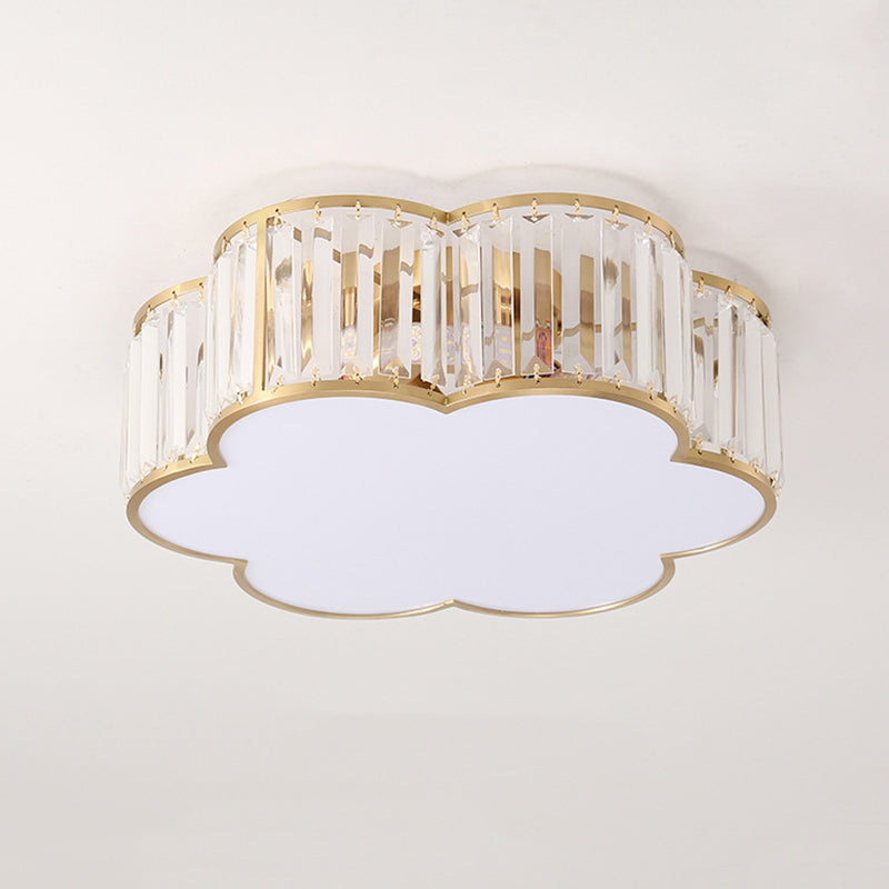 Plafonnier géométrique en laiton de style rétro colonial, plafonnier d'intérieur en cuivre avec abat-jour en cristal