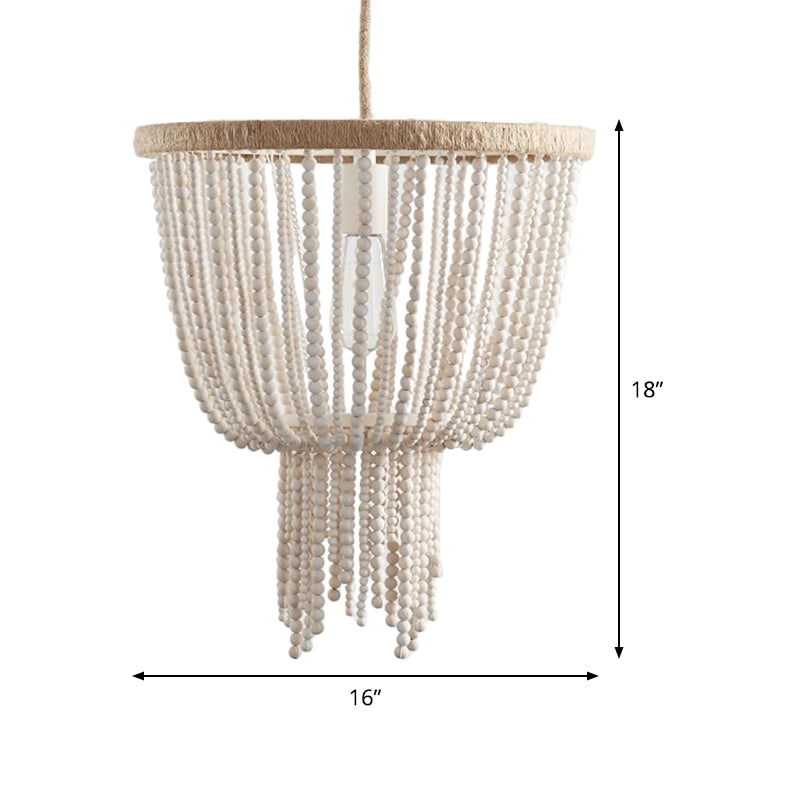 Dome Wood Dormitorio Candelera colgante Contemporánea 1 Cabeza Blanca Costil de techo Luz
