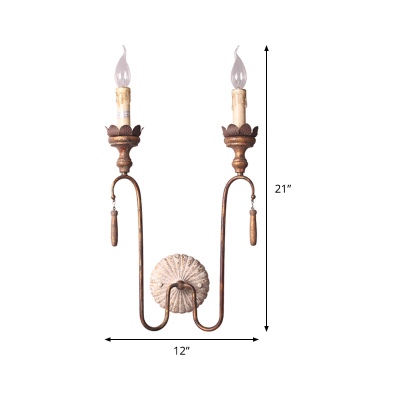 2/3 lichten metalen wandlamp vintage stijl roest blootgestelde lamp indoor sconce verlichte armatuur