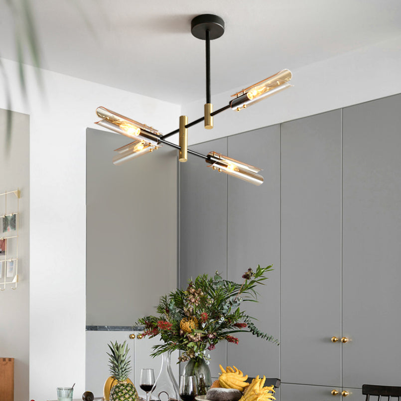 Contemporary Gold Black Iron Hanging Chandelier Ceiling Hanging Light Fixture