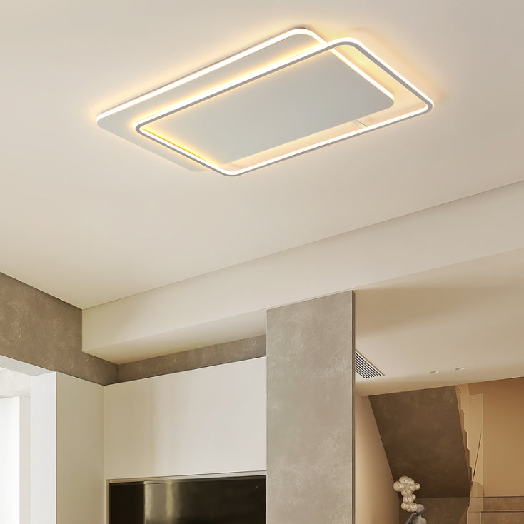 Modern LED Metal Flush Light White Flush Mount Ceiling Light for Living Room