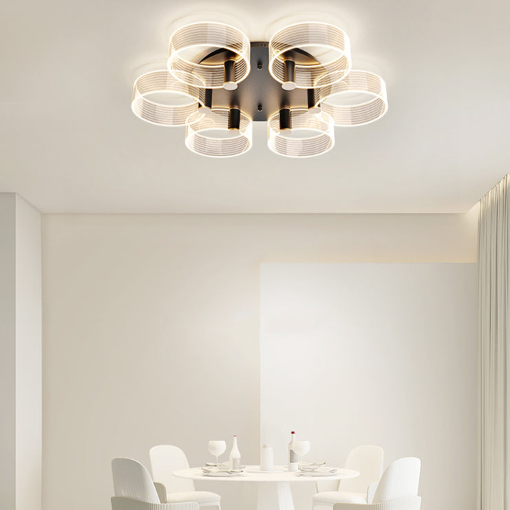 1-Circulo de luz moderno de luz de descarga de luz LED techo de metal LED montado para la sala de estar