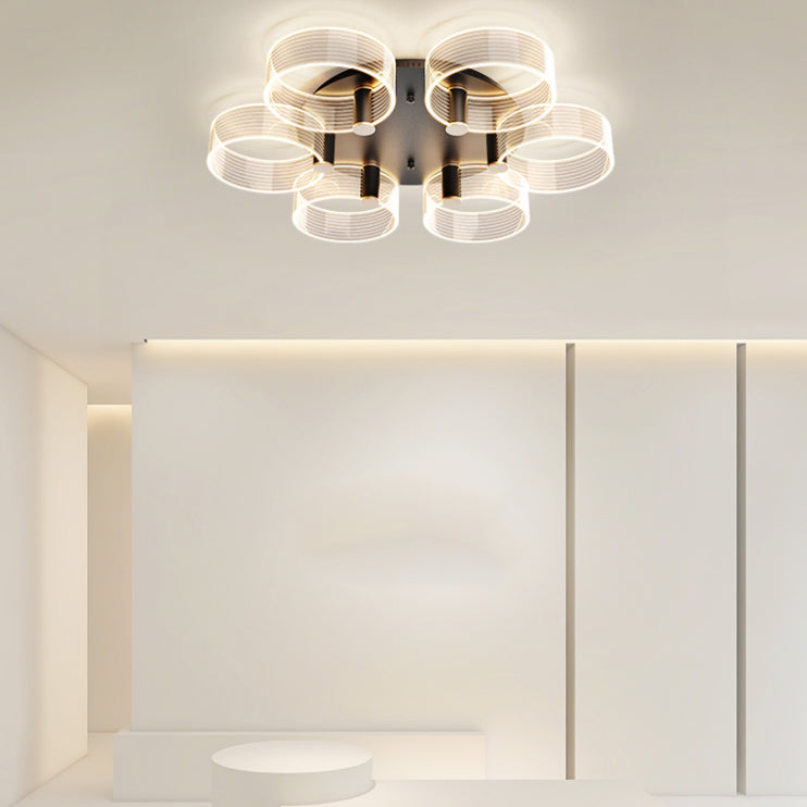 1-Circulo de luz moderno de luz de descarga de luz LED techo de metal LED montado para la sala de estar