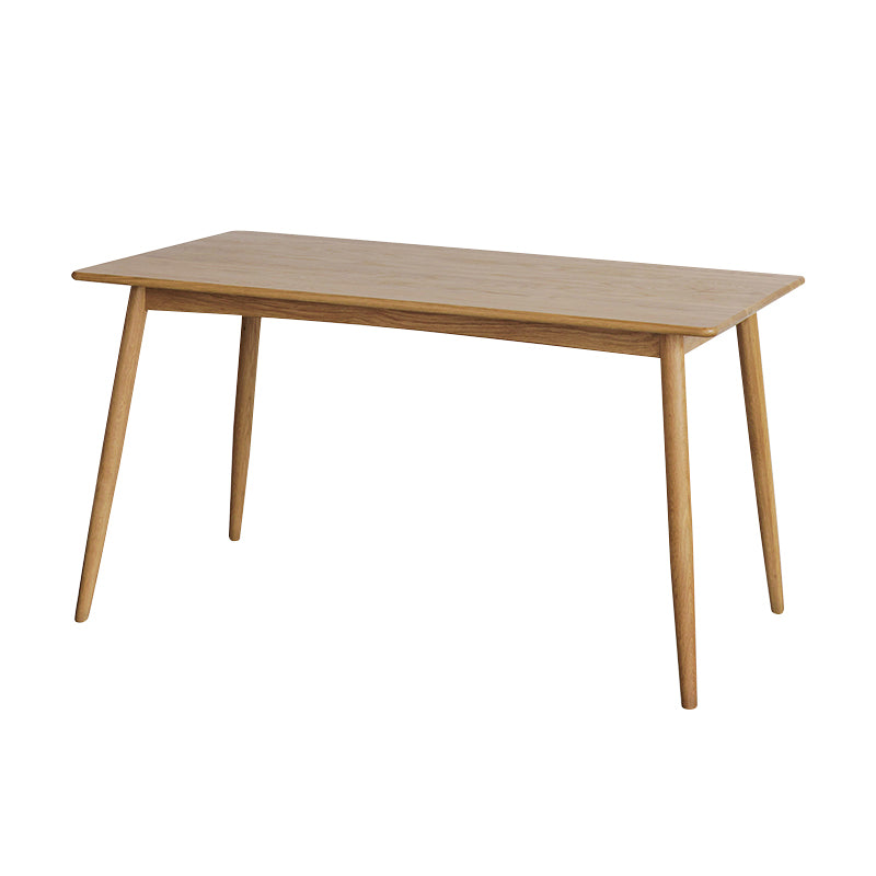 Contemporary Fixed Solid Wood Dining Table with 4 Solid Wood Legs Base Kitchen Dining Set