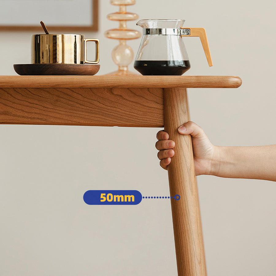 Contemporary Fixed Solid Wood Dining Table with 4 Solid Wood Legs Base Kitchen Dining Set